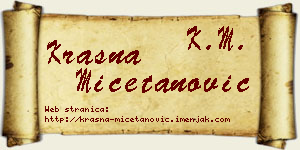 Krasna Mičetanović vizit kartica